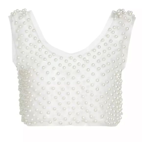 NWT LoveShackFancy Denita Crop Top in Ivory - Picture 2 of 6